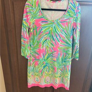 Lilly Pulitzer Pink and Green Tropical Dress
